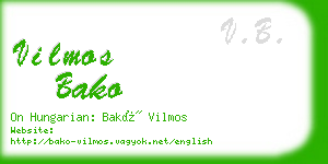 vilmos bako business card